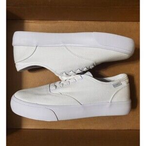 Lugz Lear White Gray Mens Size 6.5 Wide Casual Lace Up Shoes MLEARWC-100